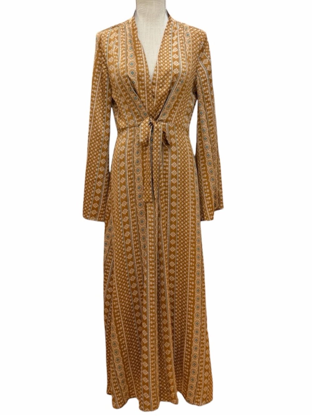 Storia Boho Tie-Front Maxi Dress / Duster - Size Medium - Picture 2 of 13
